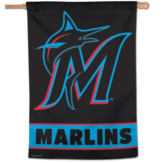 Bandera vertical con el logo de los Miami Marlins, 28" x 40"