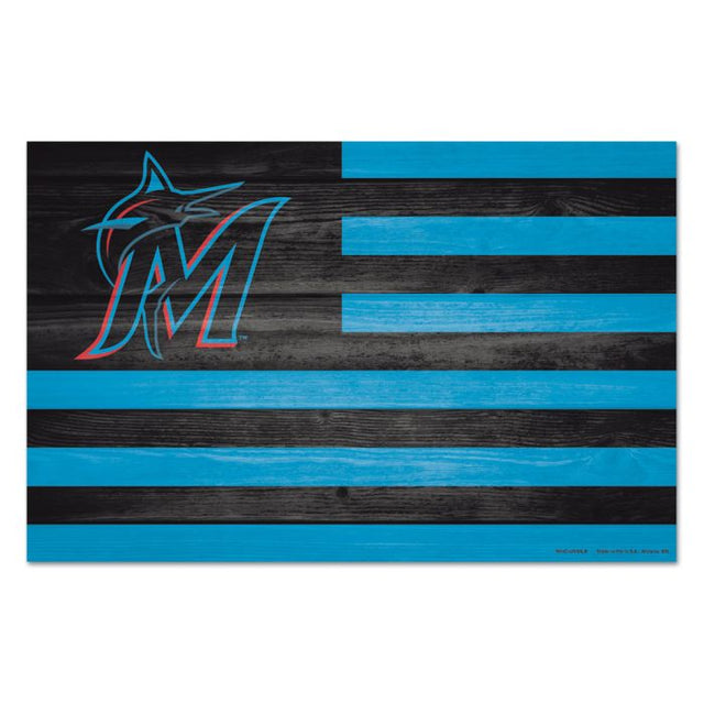 Miami Marlins americana Wood Sign 11" x 17" 1/4" thick