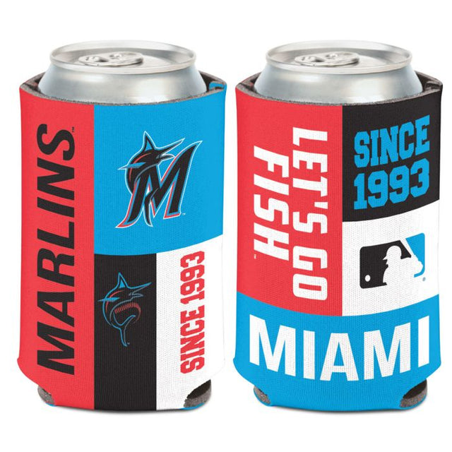 Miami Marlins color block Can Cooler 12 oz.