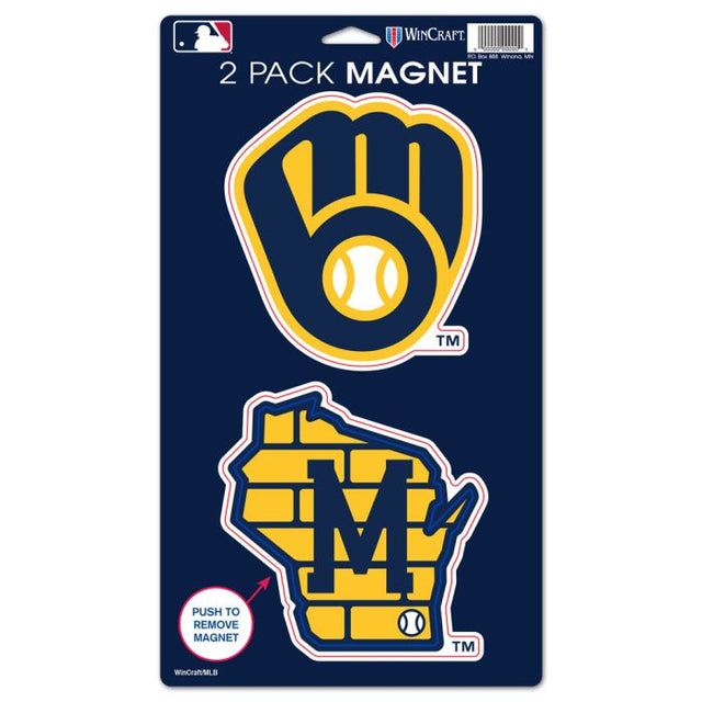 Milwaukee Brewers 2 Pack Magnets 5" x 9"