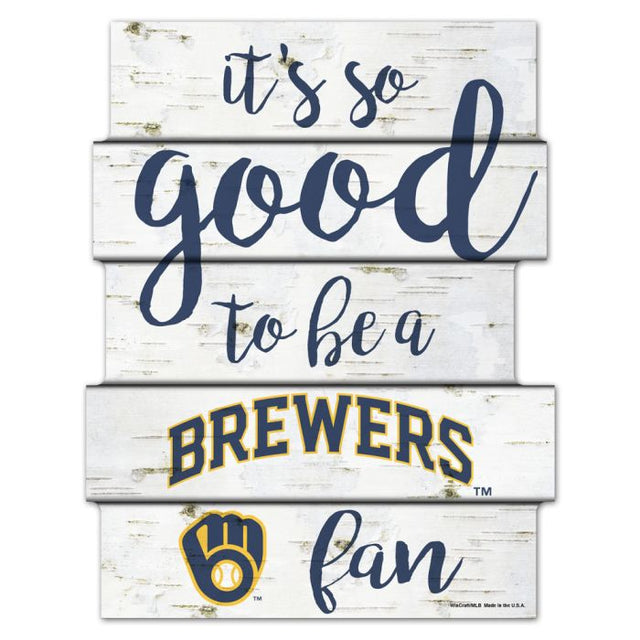 Milwaukee Brewers BIRCH Wood Sign 11"X14"