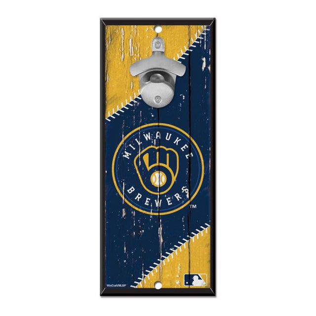 Milwaukee Brewers Bottle Opener Sign 5x11