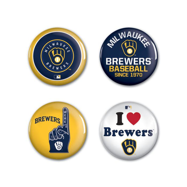 Milwaukee Brewers Button 4 Pack 1 1/4" Rnd