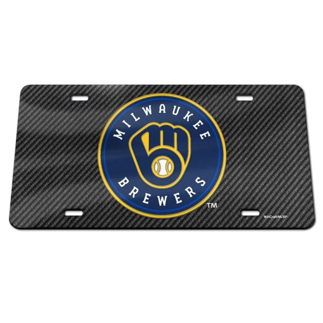 Placa de matrícula acrílica especial de los Milwaukee Brewers CARBON