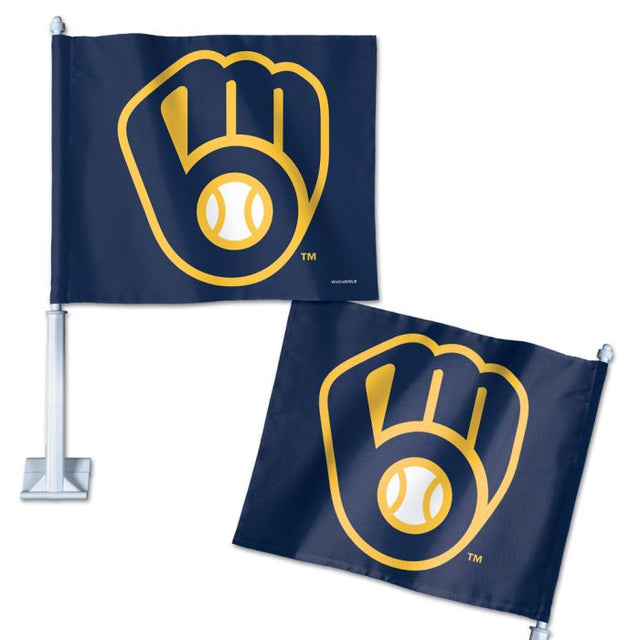 Bandera para auto de los Cerveceros de Milwaukee de 11,75" x 14"