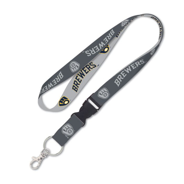 Milwaukee Brewers Charcoal Lanyard w/detachable buckle 1"