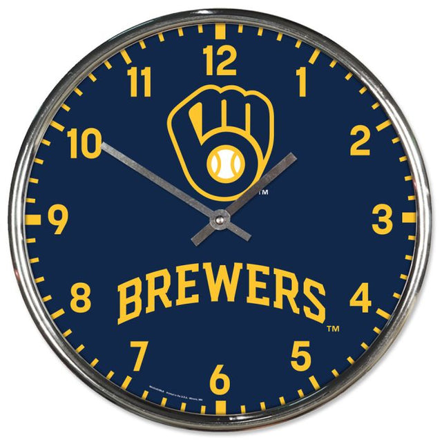 Milwaukee Brewers Chrome Clock