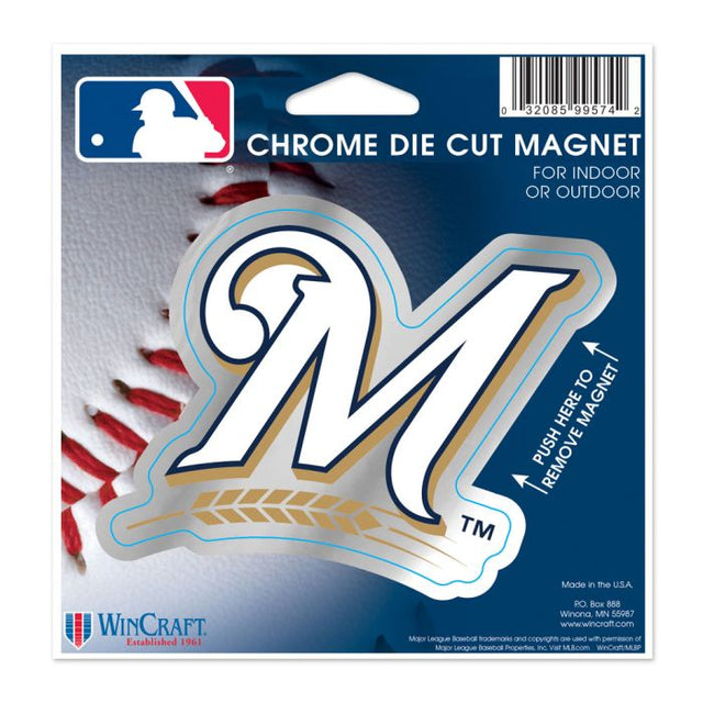 Milwaukee Brewers Chrome Magnet 5.25 X 5.125