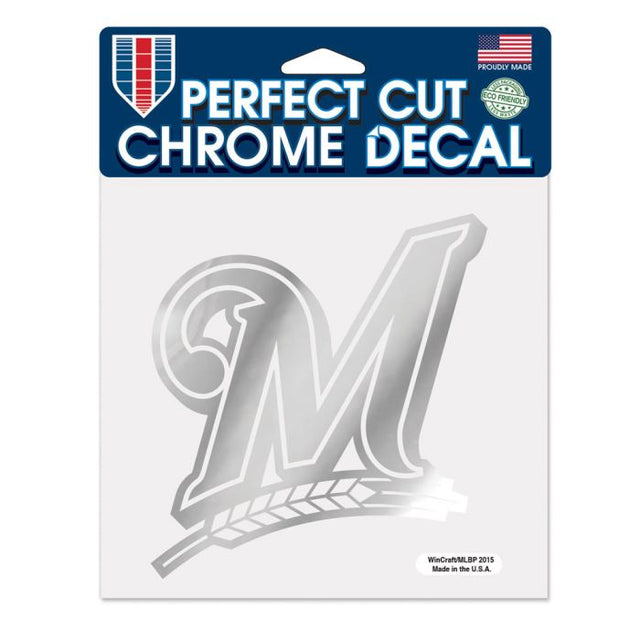 Milwaukee Brewers Chrome Perfect Cut Decal 6" x 6"