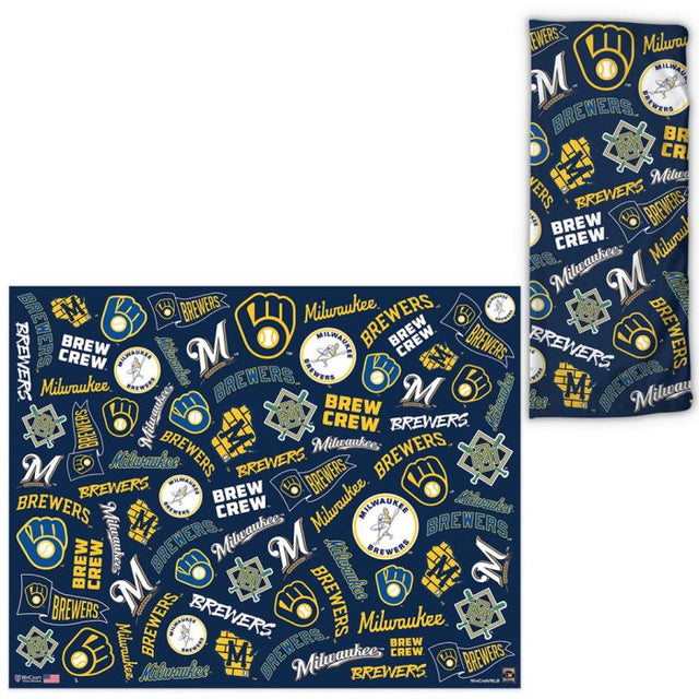 Envolturas para fanáticos con estampado disperso de los Milwaukee Brewers/Cooperstown