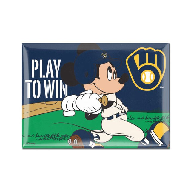 Milwaukee Brewers / Disney Mickey Mouse Metal Magnet 2.5" x 3.5"