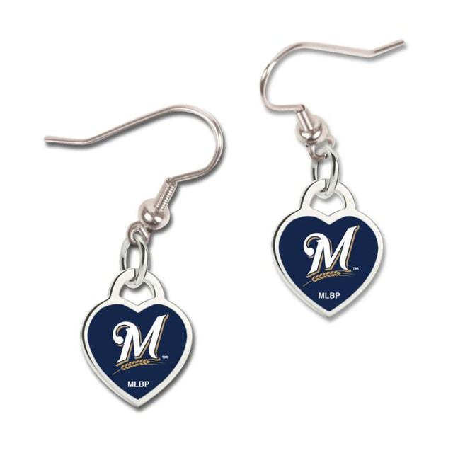 Milwaukee Brewers Earrings w/3D Heart