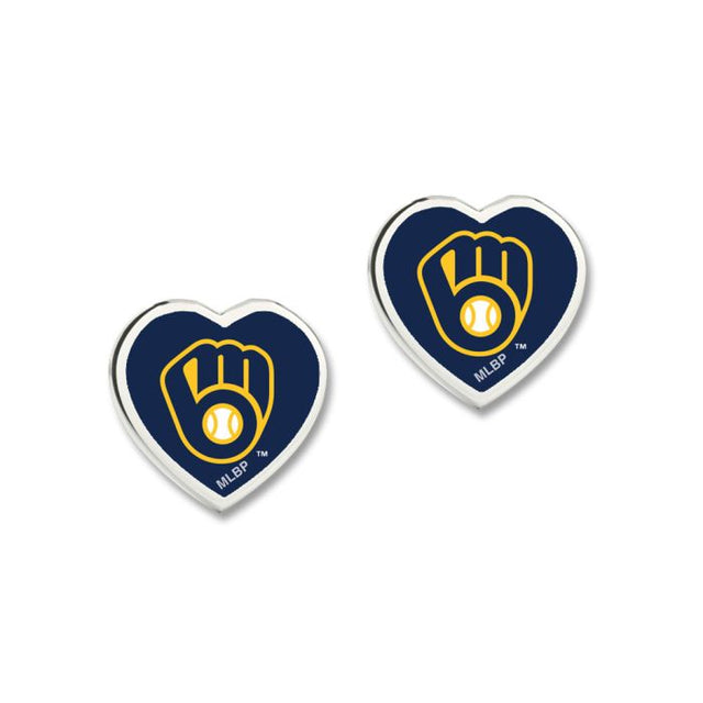 Milwaukee Brewers Earrings w/3D Heart