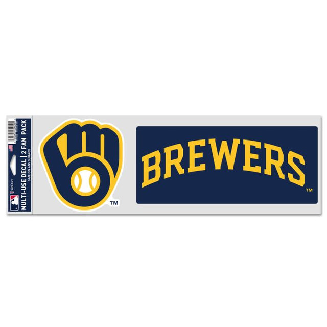 Calcomanías para fanáticos de los Milwaukee Brewers de 3,75" x 12"