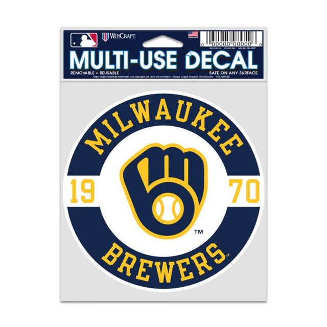 Calcomanías para fanáticos de los Milwaukee Brewers de 3,75" x 5"