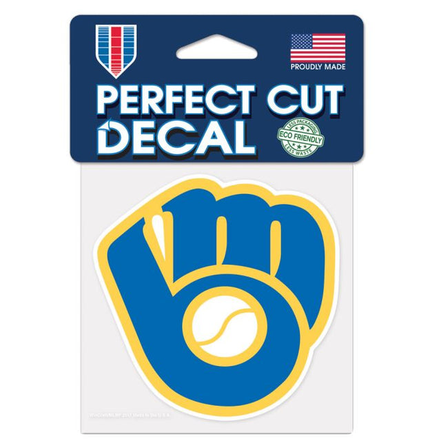 Milwaukee Brewers Glove Perfect Cut Color Decal 4" x 4"