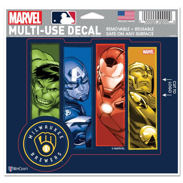 Milwaukee Brewers / Marvel (c) Calcomanía multiusos MARVEL 2021: cortada según el logotipo, 5" x 6"