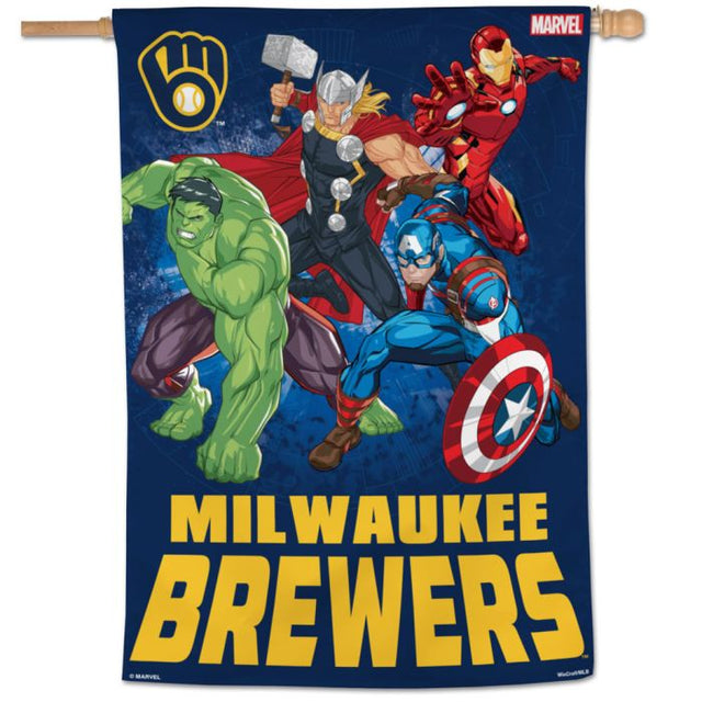 Milwaukee Brewers / Marvel (c) 2021 MARVEL Vertical Flag 28" x 40"