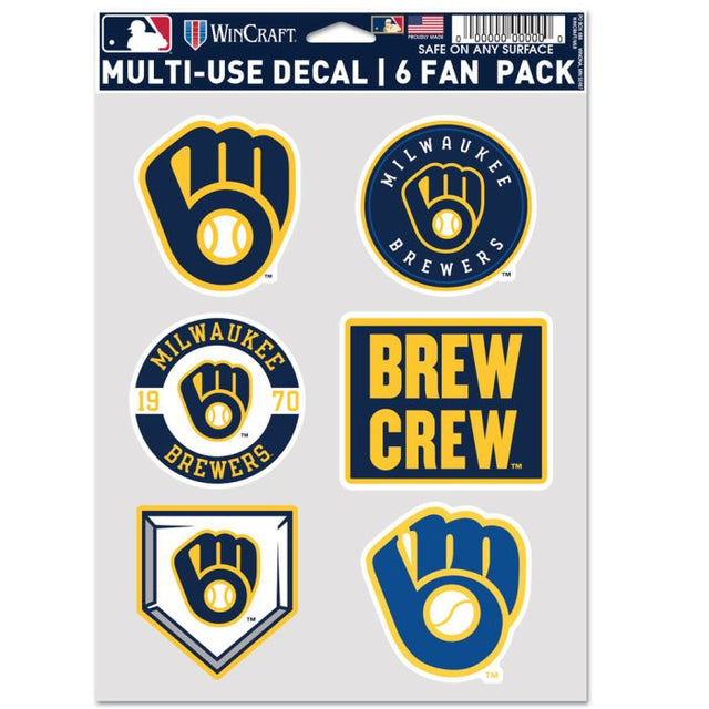 Paquete de 6 ventiladores multiusos de los Milwaukee Brewers