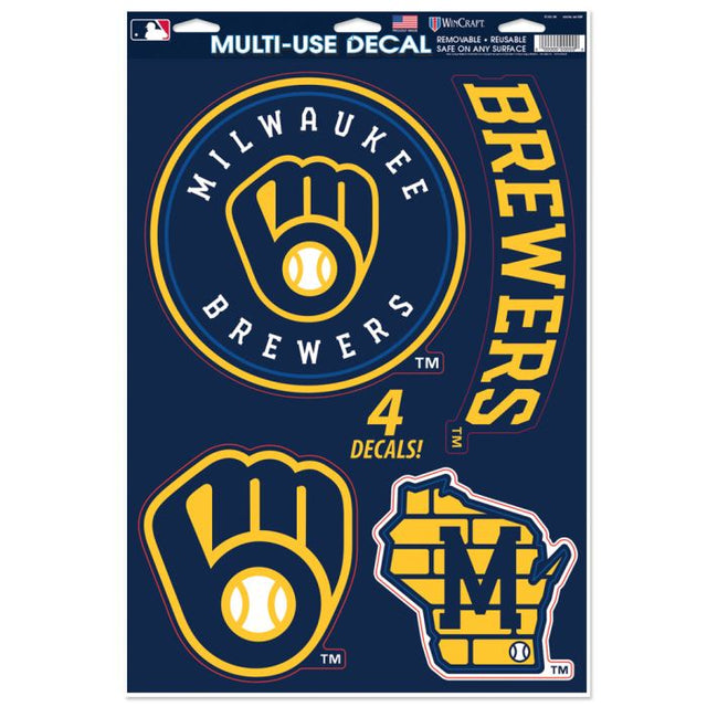 Calcomanía multiusos de los Milwaukee Brewers de 11" x 17"