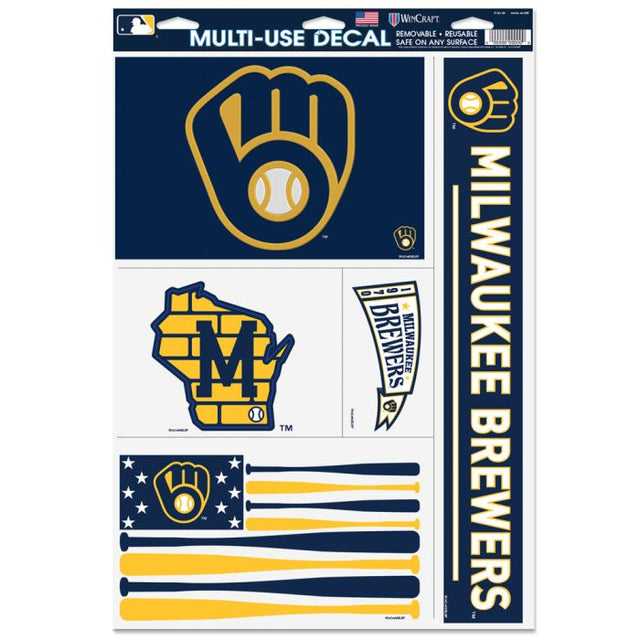 Calcomanía multiusos de los Milwaukee Brewers de 11" x 17"