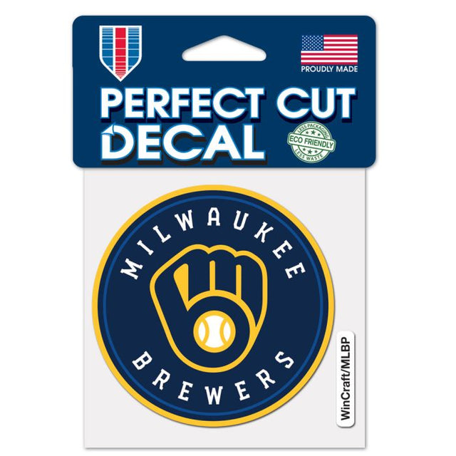 Calcomanía de color de corte perfecto de los Milwaukee Brewers de 4" x 4"