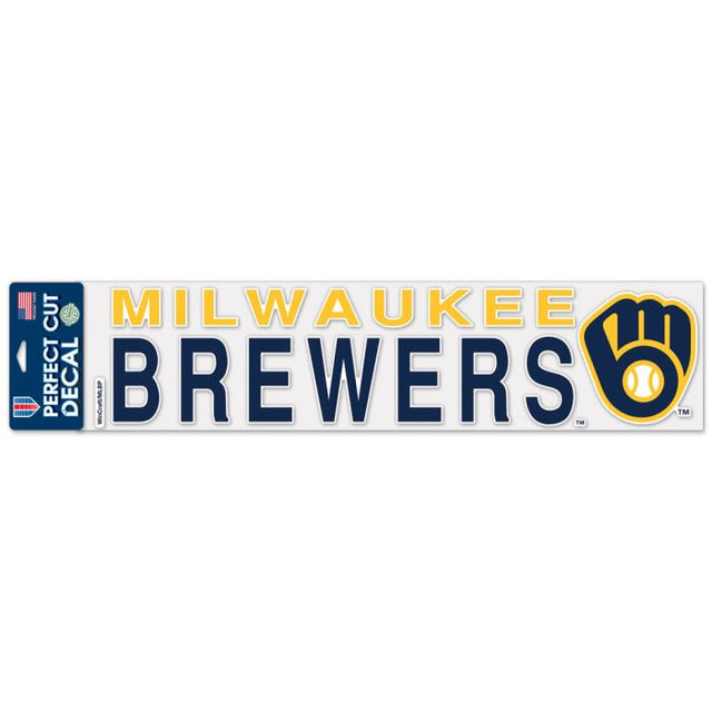 Calcomanías de corte perfecto de los Milwaukee Brewers de 4" x 17"