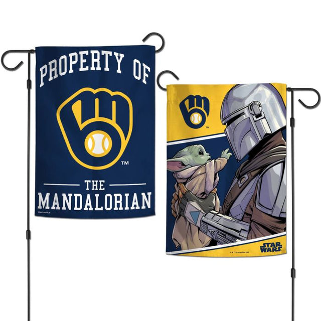 Milwaukee Brewers / Star Wars Mandalorian Garden Flags 2 sided 12.5" x 18"