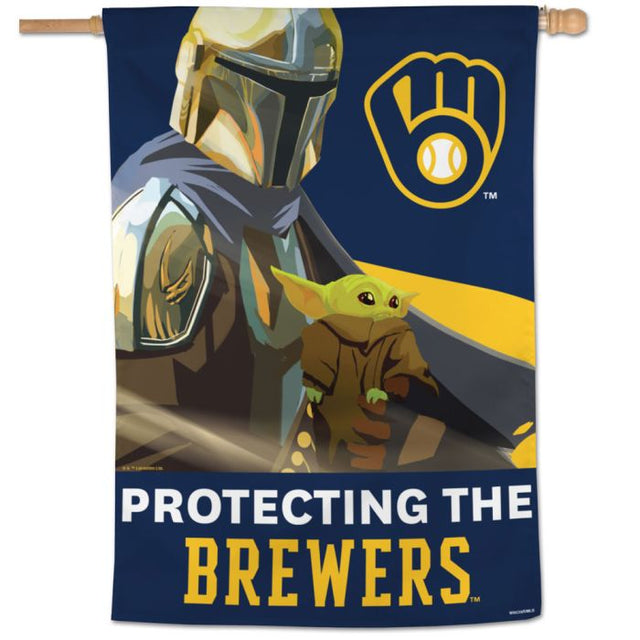 Bandera vertical de los Milwaukee Brewers / Star Wars Mandalorian de 28" x 40"