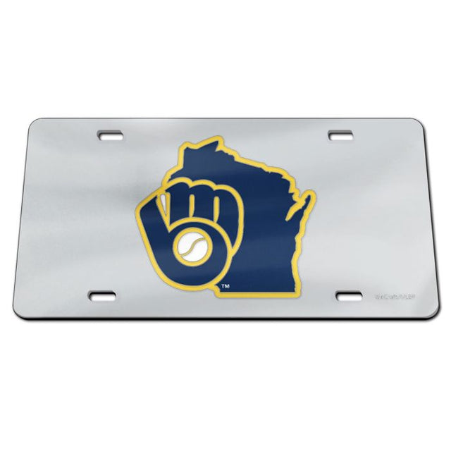 Milwaukee Brewers State Shape Specialty Acrylic License Plate