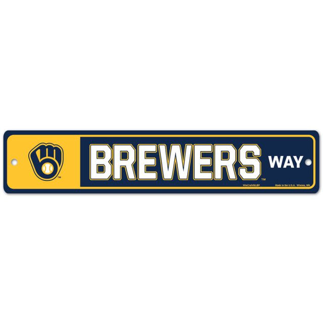 Letrero de calle/zona de los Milwaukee Brewers de 3,75" x 19"