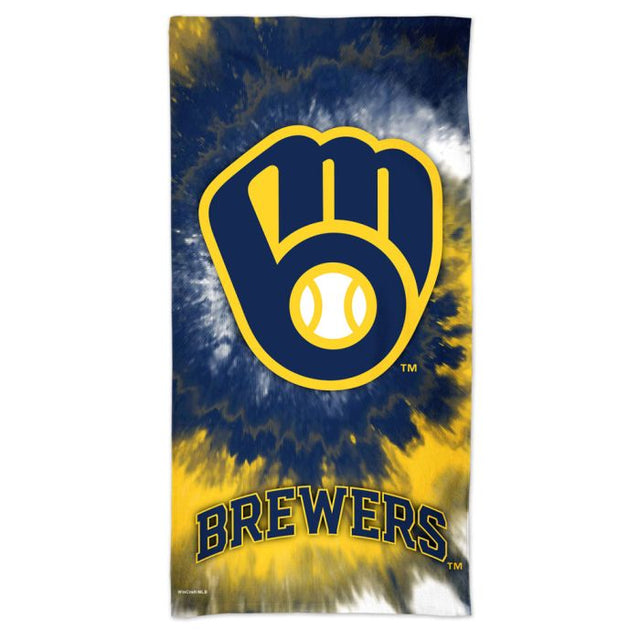 Toalla de playa Spectra de los Milwaukee Brewers TDYE de 30" x 60"