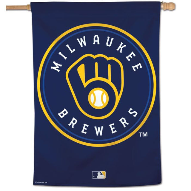 Bandera vertical de los Cerveceros de Milwaukee de 28" x 40"