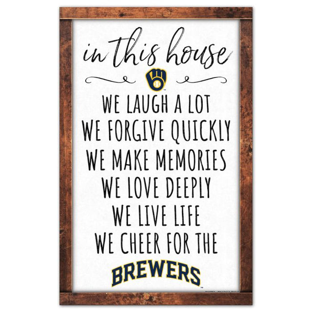 Letrero de madera de los Milwaukee Brewers, 11" x 17", 1/4" de grosor