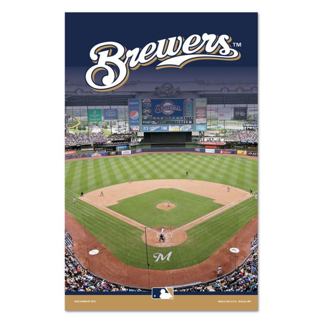 Milwaukee Brewers Wood Sign 3/8" thick 11" x 17"