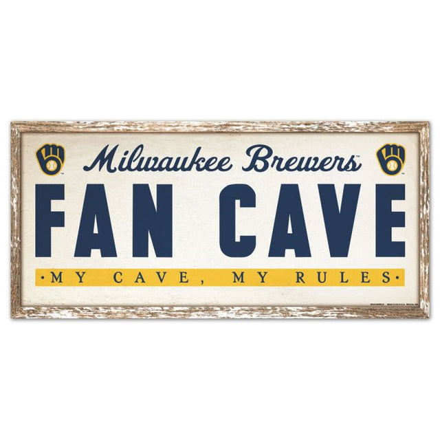 Milwaukee Brewers Wood Sign 8" x 17"