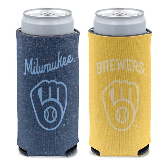 Milwaukee Brewers colored heather 12 oz Slim Can Cooler