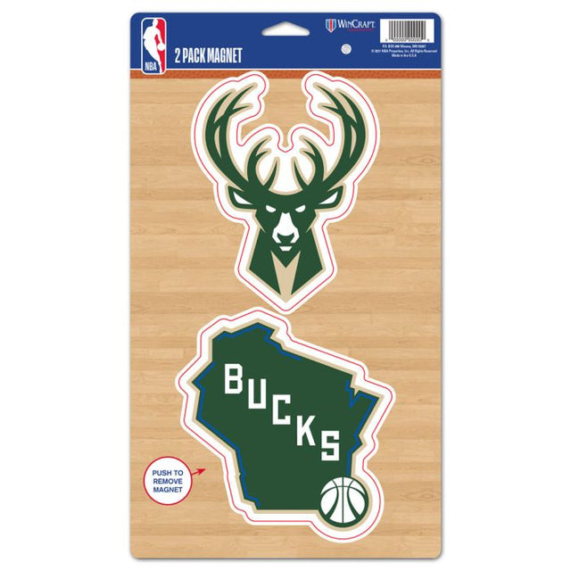 Milwaukee Bucks 2 Pack Magnets 5" x 9"