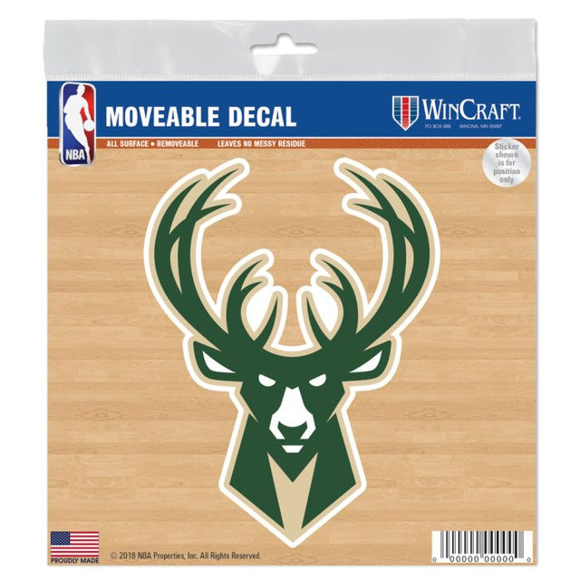 Calcomanía para todo tipo de superficies de los Milwaukee Bucks, 6" x 6"