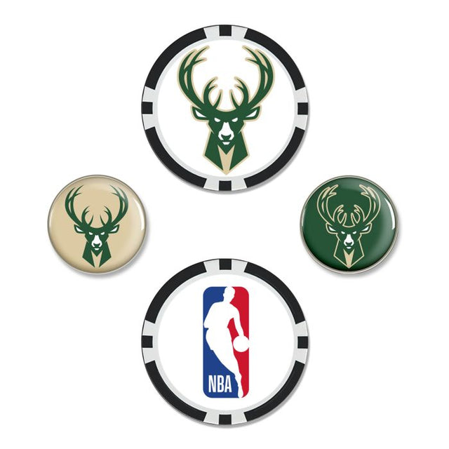 Juego de cuatro marcadores de bolas de los Milwaukee Bucks