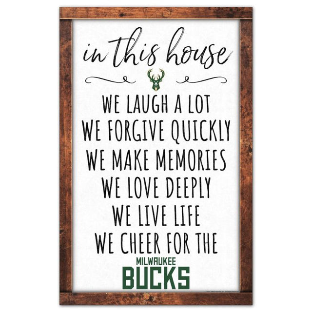 Milwaukee Bucks Box list Wood Sign 11" x 17" 1/4" thick