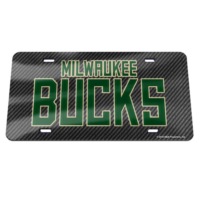 Placa de matrícula acrílica especial de los Milwaukee Bucks CARBON