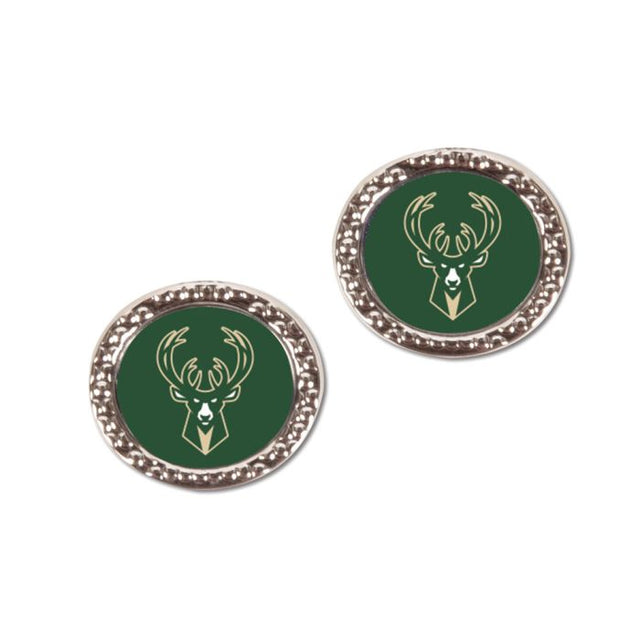 Milwaukee Bucks Earrings Jewelry Carded Round