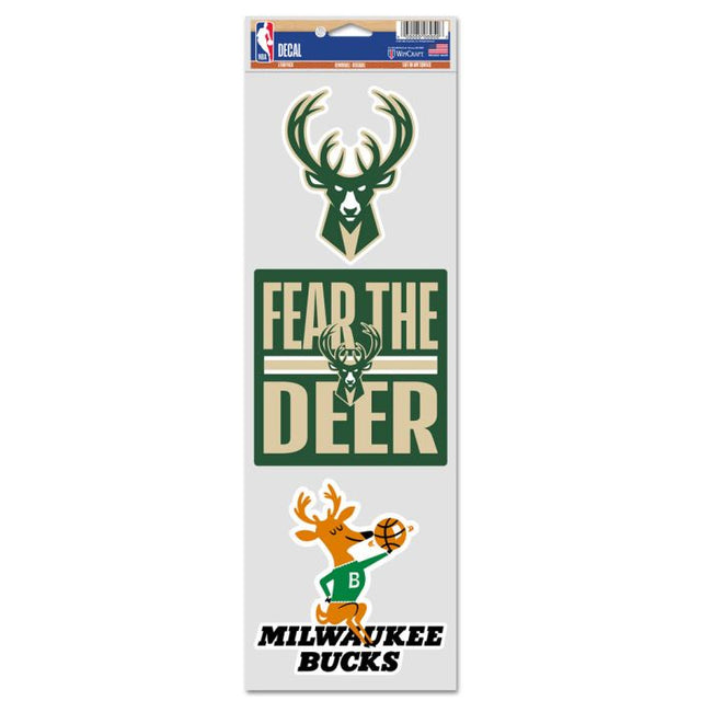 Milwaukee Bucks Fan Decals 3.75" x 12"