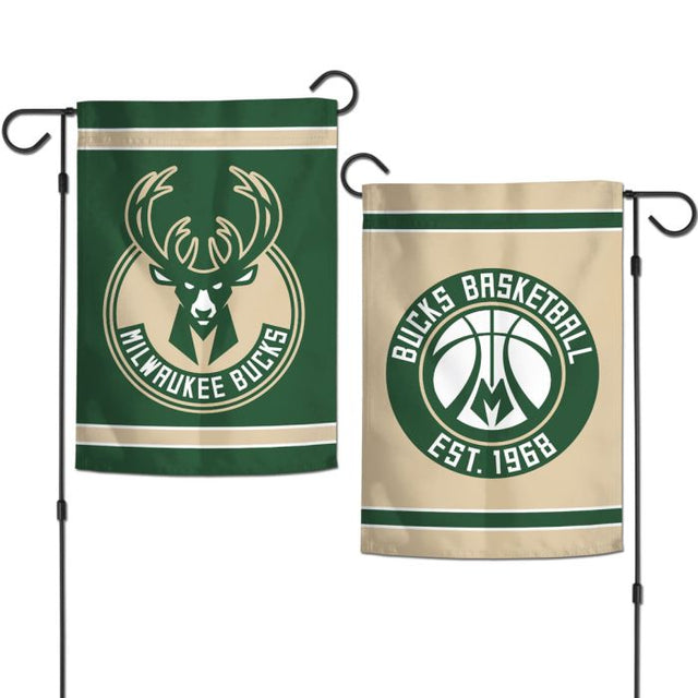 Milwaukee Bucks Garden Flags 2 sided 12.5" x 18"