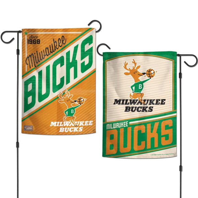 Milwaukee Bucks / Hardwoods Garden Flags 2 sided 12.5" x 18"