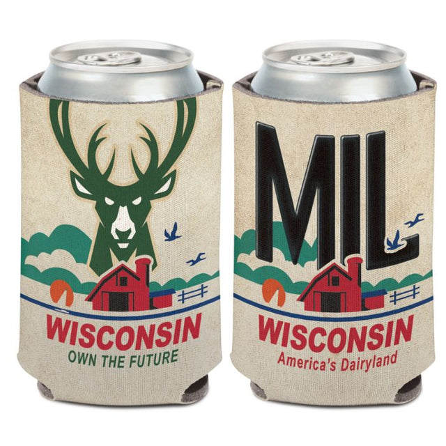 Milwaukee Bucks LICENSE PLATE Can Cooler 12 oz.