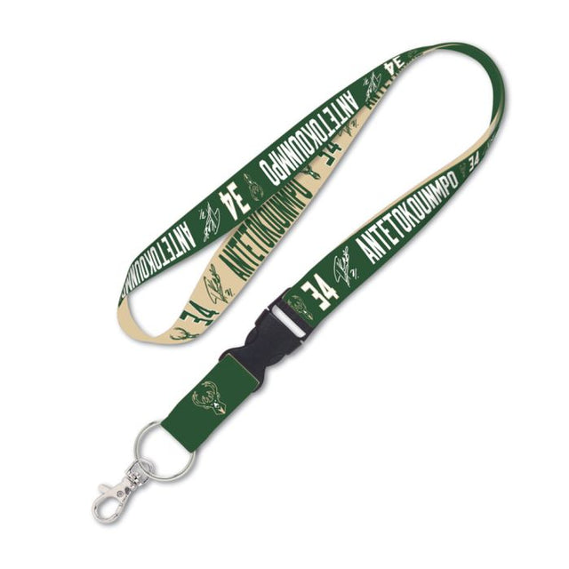 Milwaukee Bucks Lanyard w/detachable buckle 1" Giannis Antetokounmpo