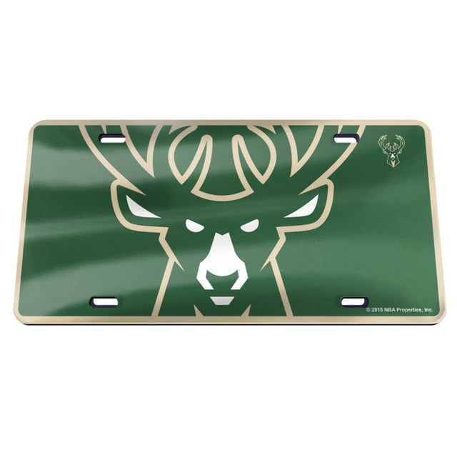 Placa de matrícula especial acrílica MEGA de Milwaukee Bucks