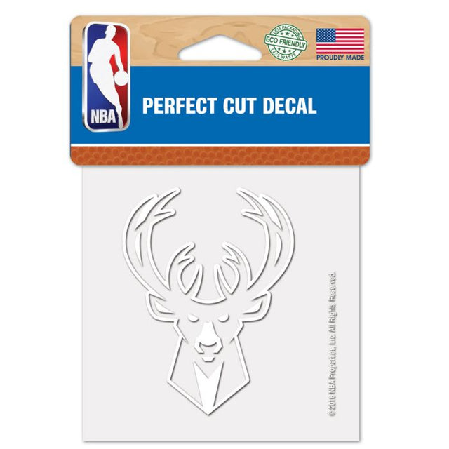 Milwaukee Bucks Perfect Cut White Decal 4" x 4"